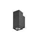 SLV outdoor wall luminaire THEO PRO S UP/DOWN small, square, DALI controllable, sea-air resistant IP65, anthracite