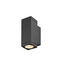 SLV outdoor wall luminaire THEO PRO S UP/DOWN small, square, DALI controllable, sea-air resistant IP65, anthracite