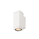 SLV outdoor wall luminaire THEO PRO S UP/DOWN small, square, DALI controllable, sea-air resistant IP65, white, lacquered dimmable