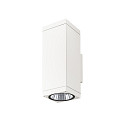 SLV outdoor wall luminaire THEO PRO L SINGLE large, square, DALI controllable, sea-air resistant IP65, white, lacquered dimmable