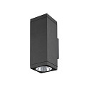 SLV outdoor wall luminaire THEO PRO L SINGLE large, square, DALI controllable, sea-air resistant IP65, anthracite
