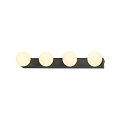 SLV mirror luminaire SUN MIRROR QUAD with switch button IP44, black, lacquered 