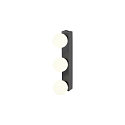 SLV mirror luminaire SUN MIRROR TRIPLE with switch button IP44, black, lacquered 