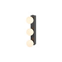 SLV mirror luminaire SUN MIRROR TRIPLE with switch button IP44, black, lacquered 