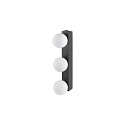 SLV mirror luminaire SUN MIRROR TRIPLE with switch button IP44, black, lacquered 