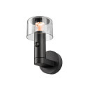 SLV Udend�rs wall luminaire TAHA II IP54, sort, lakeret 