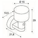 SLV Udend�rs wall luminaire TAHA II IP54, sort, lakeret 