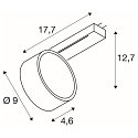 1-faset spot KALU 2.0 PHASE cylindrisk, UGR < 19, med linseoptik, kardanisk drejning IP20, sort, lakeret d�mpbar