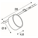 3-faset spot KALU 2.0 cylindrisk, egnet til VDU-arbejdsstationer IP20, sort, lakeret d�mpbar