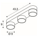 SLV V�g- og Loftlampe KALU 2.0 3-flammer, egnet til VDU-arbejdsstationer IP20, hvid, lakeret d�mpbar