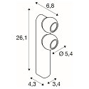 SLV V�g- og Loftlampe DYSKO IP20, sort, hvid, lakeret d�mpbar