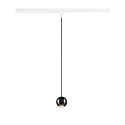 1-faset pendul DYSKO down, balleformet IP20, blank, sort d�mpbar