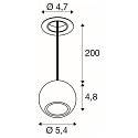 SLV Pendel DYSKO IP20, sort, hvid d�mpbar