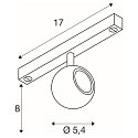 SLV Skinne spot DYSKO IP20, sort, hvid d�mpbar