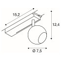 SLV 1-phase spot LIGHT EYE� 2.0 switchable, cardanic swivelling, ball shaped IP20, black matt 