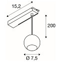 SLV 1-faset pendul LIGHT EYE� 2.0 down, omskiftelig, balleformet IP20, hvid mat 