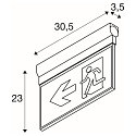 SLV V�g- og Loftlampe P-LIGHT firkantet IP20, gennemsigtig, hvid, lakeret 
