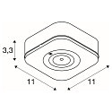 SLV Loftlampe P-LIGHT firkantet IP20, hvid 