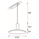 SLV 1-faset pendul LALU� SET ELYPSE 22 med sk�rm, CCT Switch, s�t med 1 IP20, sort d�mpbar