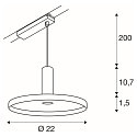 SLV 1-faset pendul LALU� SET PLATE 22 med sk�rm, CCT Switch, s�t med 1 IP20, sort d�mpbar