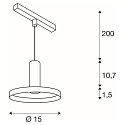 SLV pendant luminaire LALU� SET PLATE 15 IP20, black dimmable