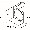 SLV 3-phase spot EURO CUBE 2 M PHASE flat, square, cardanic IP20, black dimmable