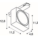 SLV 3-phase spot EURO CUBE 2 L PHASE flat, square, UGR < 19, cardanic IP20, black dimmable