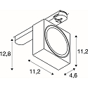 SLV 3-phase spot EURO CUBE 2 L DALI flat, square, DALI controllable, UGR < 19, cardanic IP20, black dimmable
