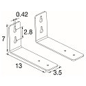 SLV V�gholder BATTEN FLAT P / WALL-DOWNBEAM stiv, s�t med 2, rustfrit st�l