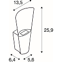 SLV Udend�rs wall luminaire RASTERLYS WL UP/DOWN direkte / indirekte, konisk, havluftbestandig IP65, antracit d�mpbar