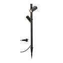 Jordspydslampe HELIA SLIM POLE DOUBLE med stik IP65, sort