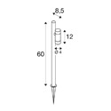 SLV Jordspydslampe HELIA SLIM POLE SINGLE med stik IP65, sort