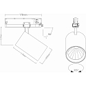 SLV 3-phase spot TRACKSPOT P swivelling, suitable for VDU workstation IP20, black dimmable