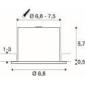 SLV ceiling recessed luminaire UNIVERSAL DOWNLIGHT MOVE swivelling, with cover IP20, black dimmable