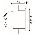 Indbygningslampe FRAME BASIC LED alu-gr� LED varmhvid, 1W 90lm 3000K CRI >80