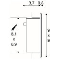 Indbygningslampe FRAME CURVE LED alu-gr� LED varmhvid