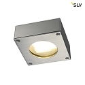 SLV Ceiling-/Wall luminaire QUADRASYL 44D, Front from stainless steel, silver grey