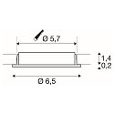 SLV LED Recessed luminaire DL 126 LED, round, 3W, warmwhite, 12V, metal brushed