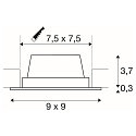 LED Indbygningslampe FRAME BASIC LED SET Downlight, 9,4W, SMD LED, 3000K, 90�, inkl. netdel, Clip fjedre, sort