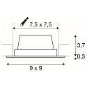 SLV LED Indbygningslampe FRAME BASIC LED SET Downlight, 9,4W, SMD LED, 3000K, 90�, inkl. netdel, Clip fjedre, hvid