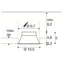 SLV Indbygningslampe HORN-T GU10, 1xGU10, 230V, Clip fjedre, hvid