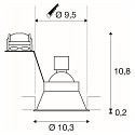 Indbygningslampe HORN-O, 1xGU10, 230V, Clip fjedre, sort