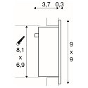 Indbygningslampe FRAME CURVE LED hvid, LED varmhvid