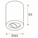 SLV Loftlampe TRILEDO ROUND CL P�bygningslampe Downlight, LED, 6W, 38�, 3000K, inkl. netdel, hvid