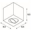 Ceiling luminaire TRILEDO SQUARE CL Surface mount luminaire Downlight, LED, 6W, 38�, 3000K, incl. driver, white
