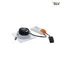SLV LED Ceiling recessed spot NEW TRIA DL SET, square, 13W, COB  LED, 2700K, 38, incl. Driver, Clip springs, white