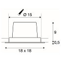 LED Indbygningsspot NEW TRIA DL SET, firkantet, COB LED, 2700K, 30�, inkl. netdel, Clip fjedre, sort
