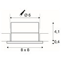 SLV LED Indbygningslampe PATTA-I, firkantet, 12W, COB LED, 38�, 3000K, IP65, inkl. netdel, hvid
