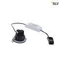 SLV LED Ceiling recessed luminaire PATTA-F, round, 12W, COB LED, 38, 3000K, IP65, incl. Driver, black