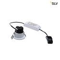 SLV LED Indbygningslampe PATTA-F, rund, 12W, COB LED, 38, 3000K, IP65, inkl. netdel, hvid